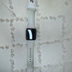 Apple Watch with White Silicone Sport Band